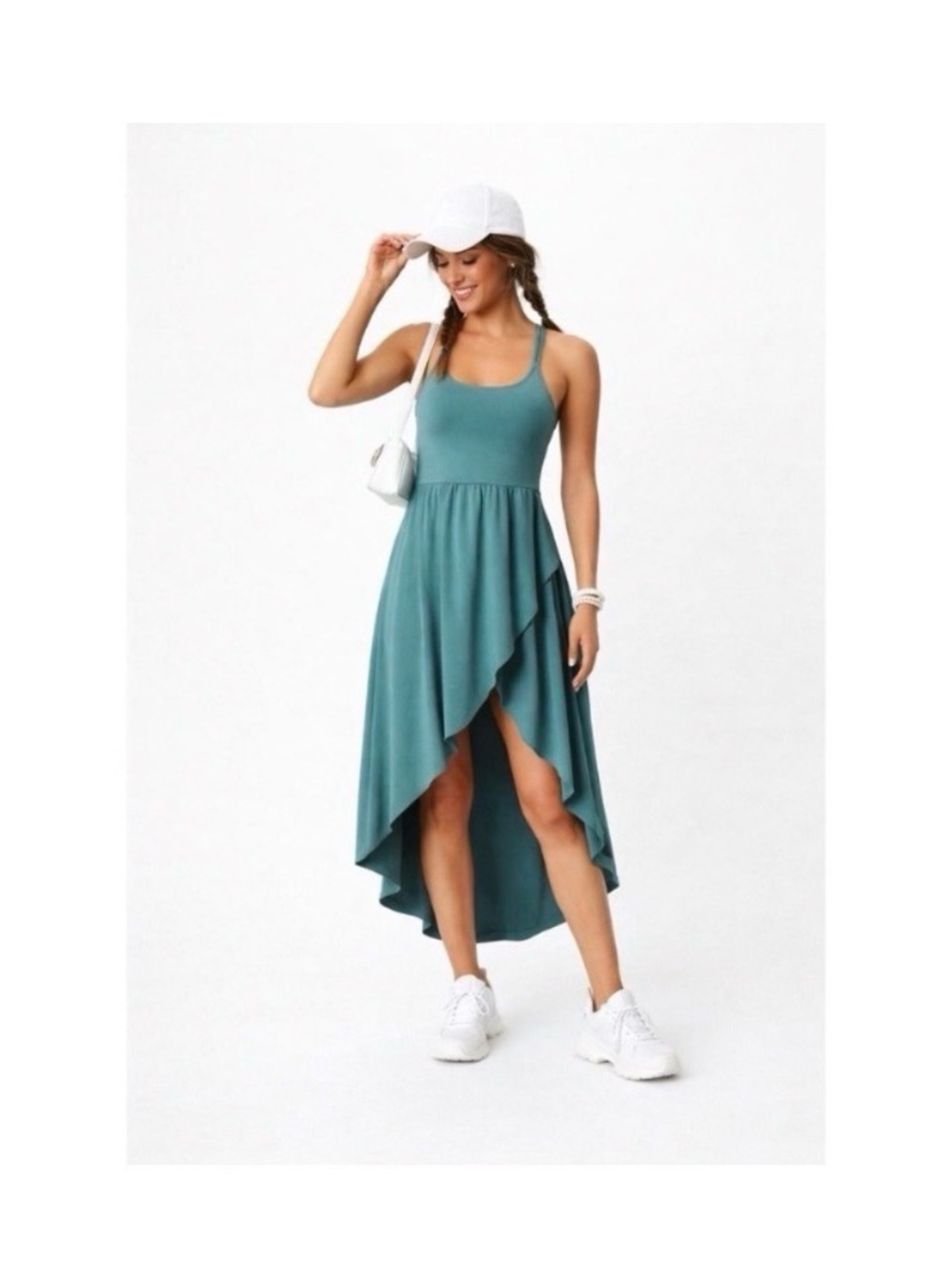 HALARA TEAL HI LOW ATHLETIC DRESS